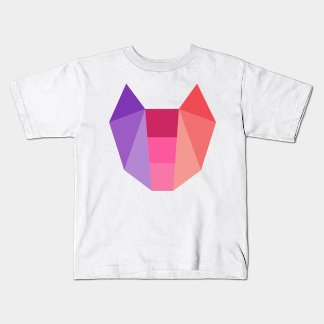 Geometric Cat Kids T-Shirt by Clown